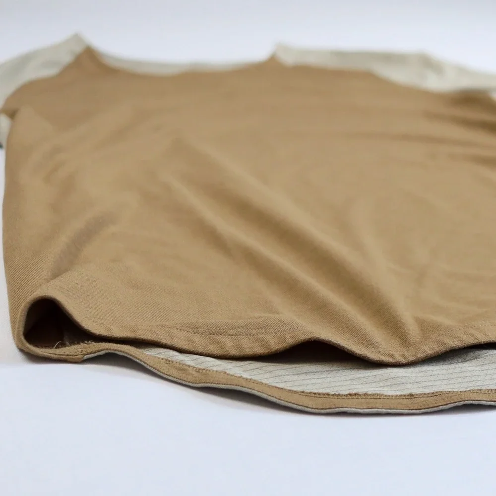 Lululemon Always Agile Short Sleeve Shirt Tan Beige Raglan Curved Hem Mens Small
